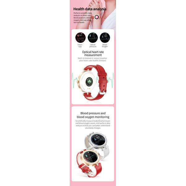 43*12mm Round Screen S28 Heart Rate BP Monitor Watch VC31