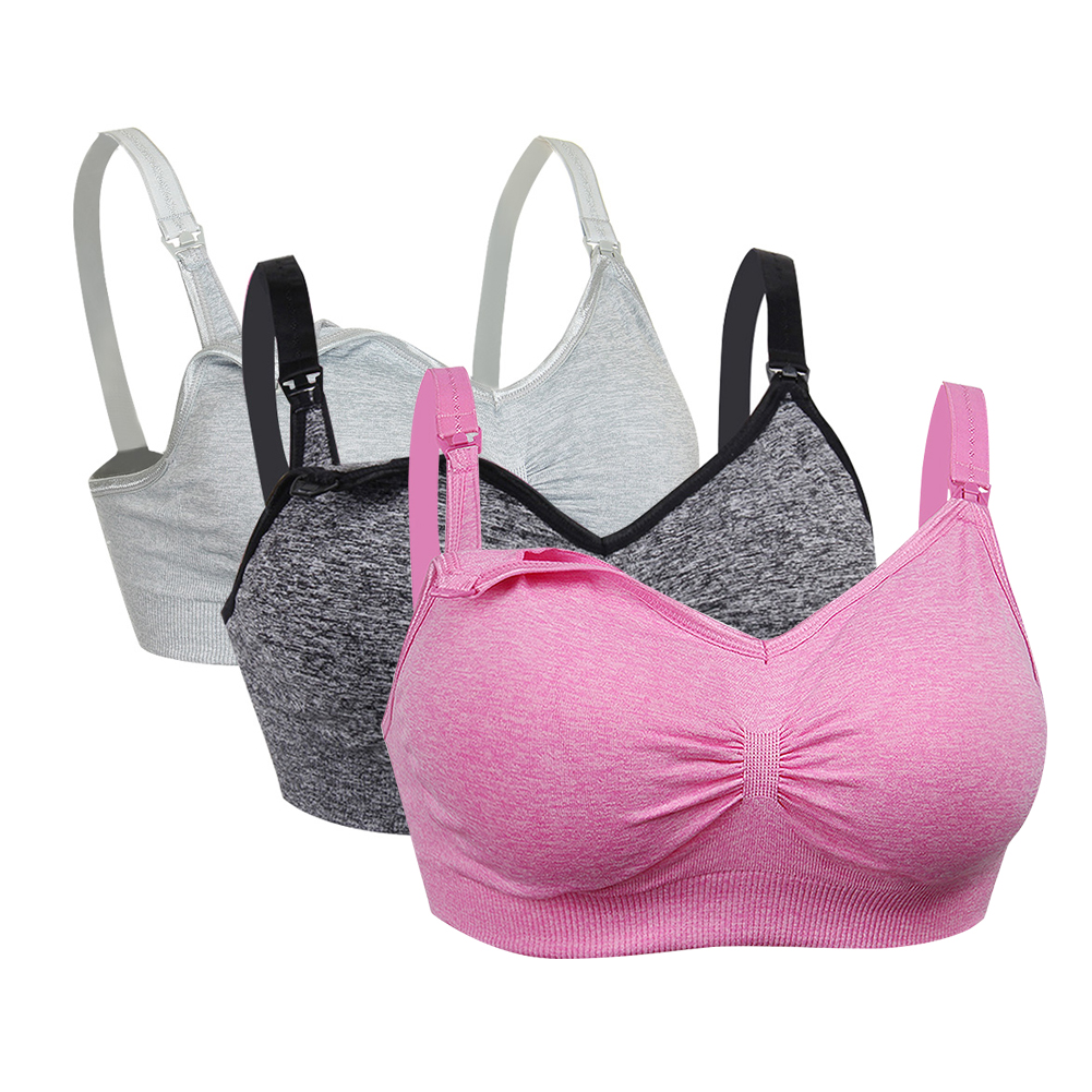Women's Breathable Nursing Bra for Breastfeeding Knitted and Supportive HEXIN