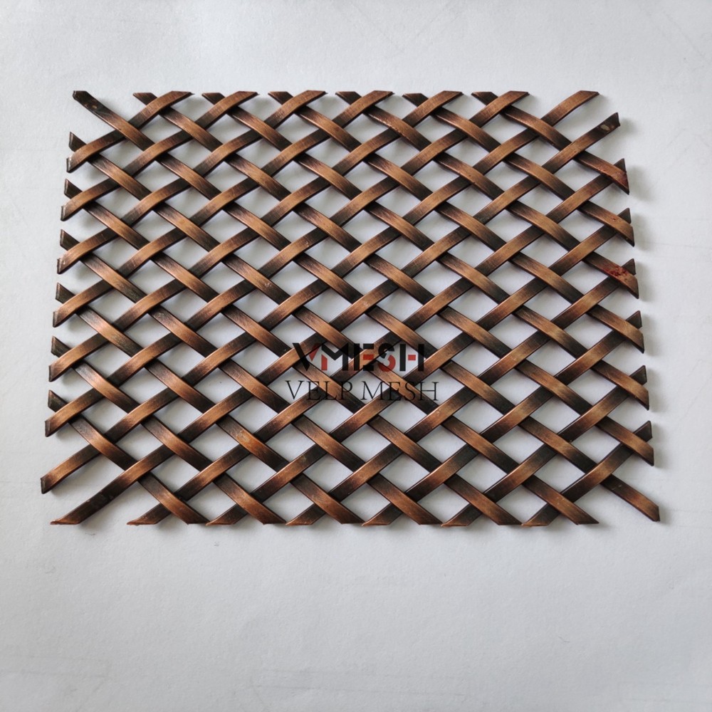 Powder Coating Golden Color Architectural Stainless Steel Decorative Wire Mesh Curtain