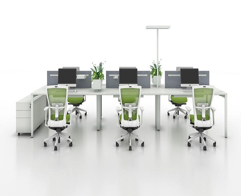 Customized Size Office Furniture Partitions / Wooden Modular Office Workstation