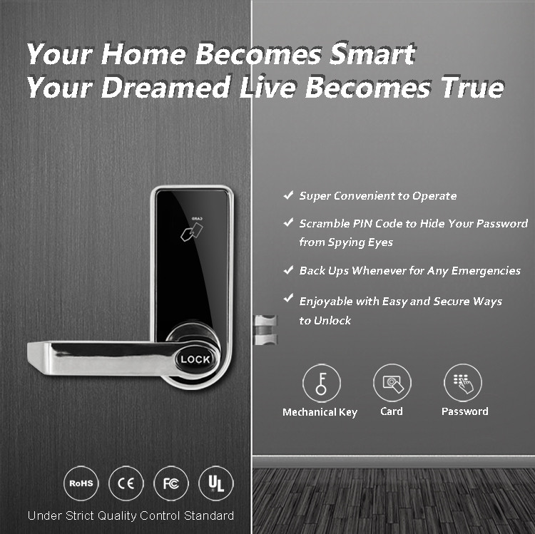 Durable Digital Code Door Lock , Residential Front Door Combination Lock