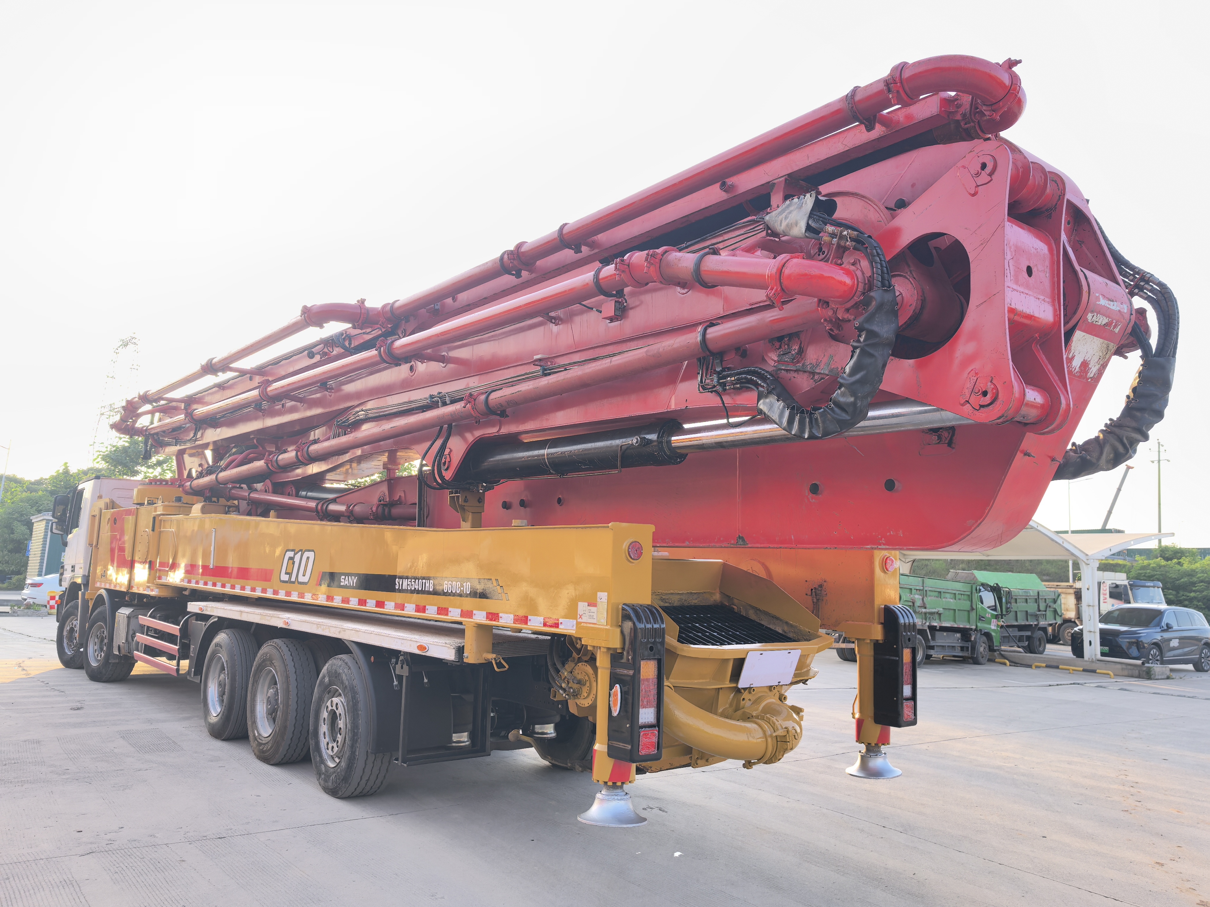 Original 2017 SANY Used Concrete Pump Truck 66m pump with Mercedes chassis