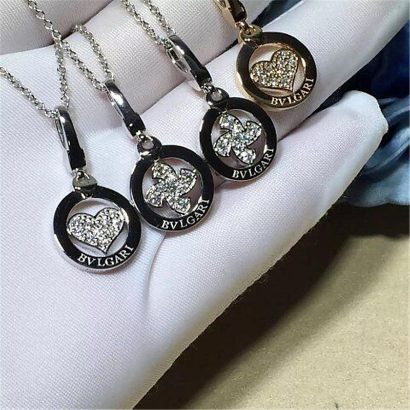 Real low price and high quality jewels B diamond necklace 18k gold white gold yellow gold rose gold diamond necklace