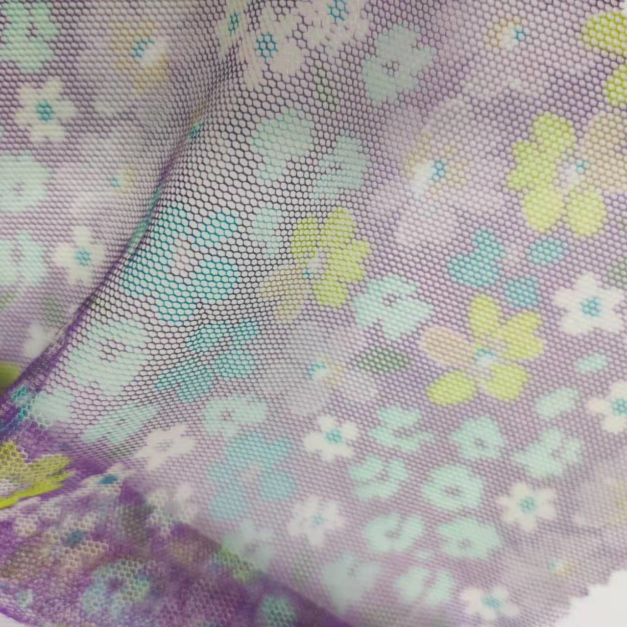 Sports Mesh 150cm Sunflower Printed Fabric 100% Polyester Anti Static