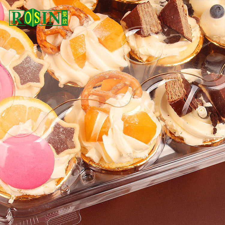 24 Hole Clear Plastic Cupcake Containers Portable For Muffins Cupcakes