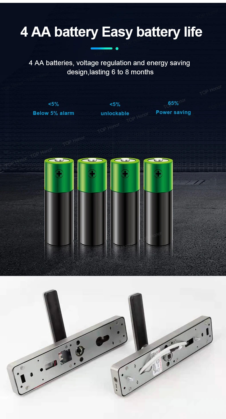 TH521 Aluminium Alloy Apartment Smart Door Lock TTLock Biometric Code Card Key Unlock