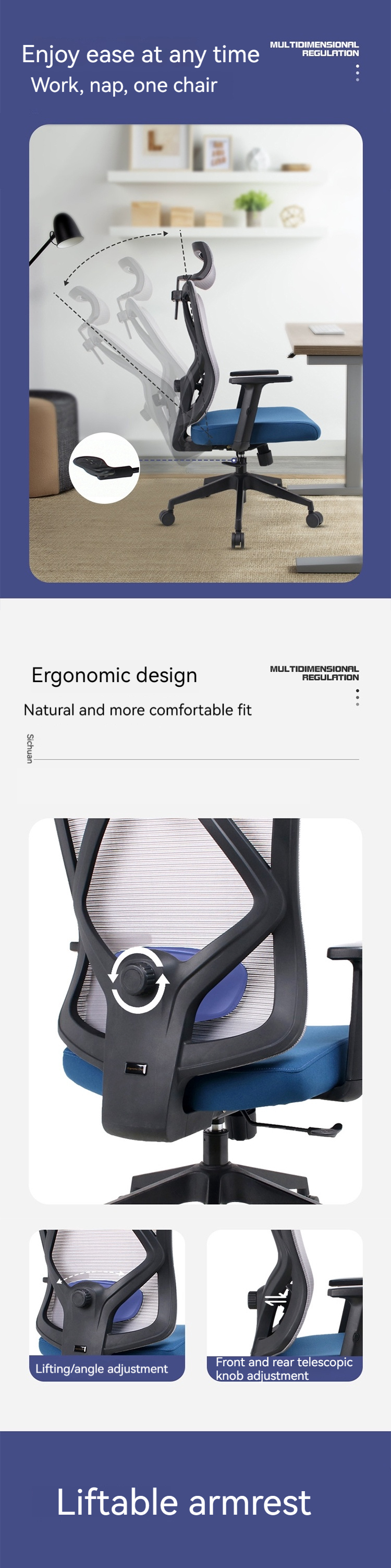 Breathable Mesh Backrest Office Chair Promotes Air Circulation for Comfortable Sitting