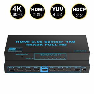 China 18Gbps 1x8 4K HDMI 2.0b Splitter 1 In 8 Out HDCP2.2 Compatible For Xbox PS4 Fire Stick on sale