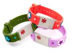 Etched and filled Medical alert id bracelet with stainless steel plate