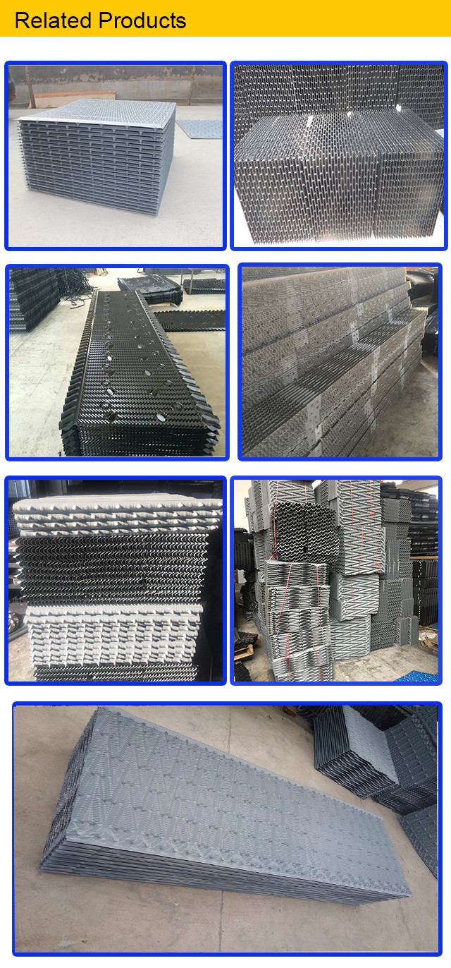 1950mm Pvc Fills For Cooling Tower Black Cooling Tower Fill Media Replacement
