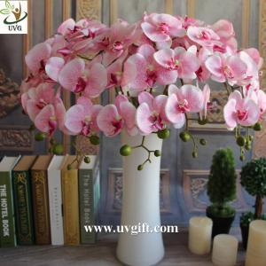 China UVG Colorful artificial flower wholesale with plastic orchid for wedding table decoration on sale