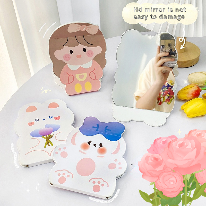 Extra LOGO Foldable Makeup Fold Make-Up Cute Travel Cosmetic Vanity Mirror for and LOGO