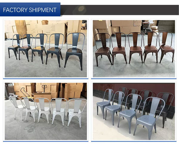 Durable Steel Restaurant Dining Table Set With 4 Chairs Powder Coating