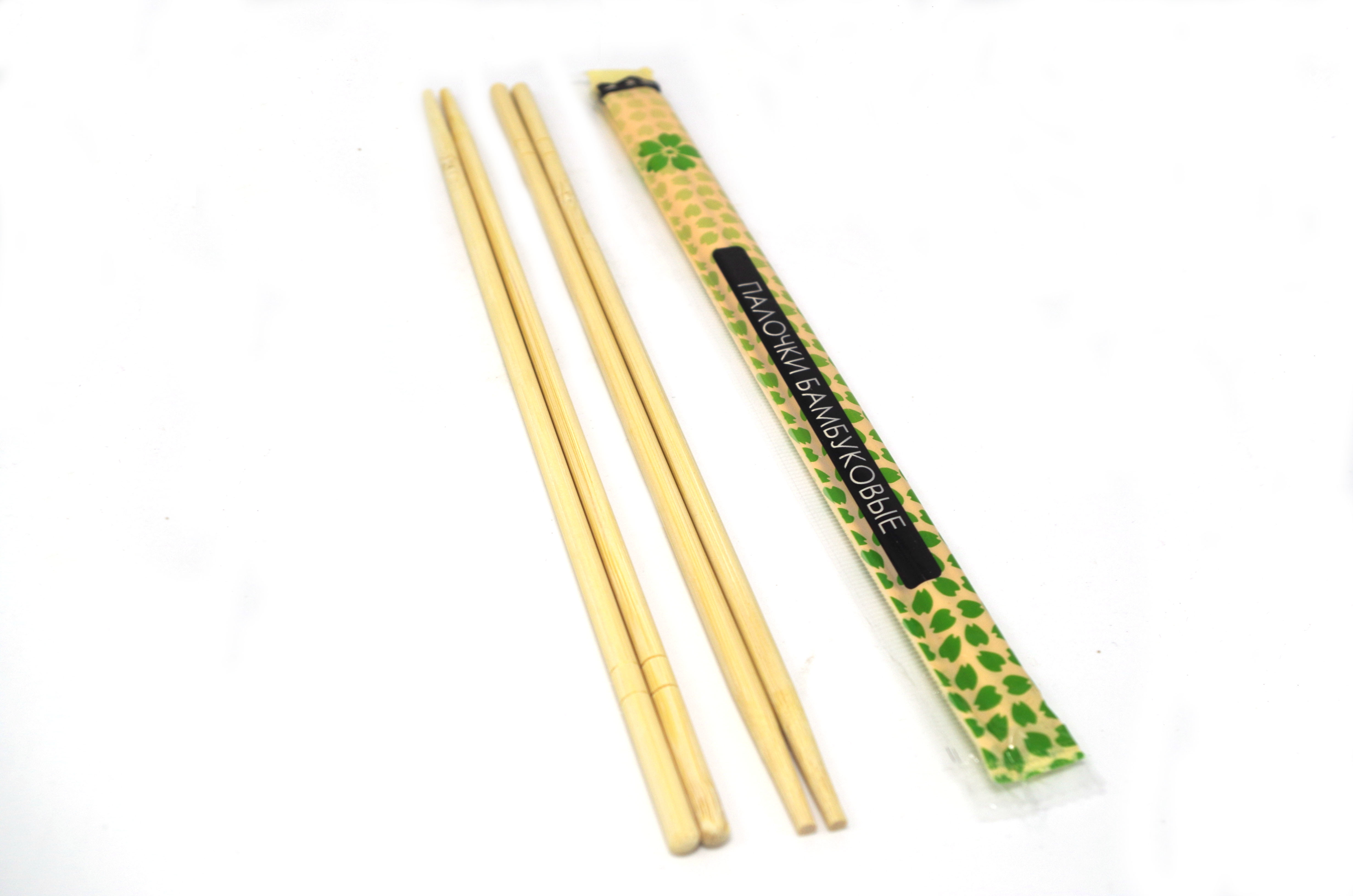 Fast Food Restaurant Wooden Chopsticks Set Disposable Wrapped In Plastic Bags