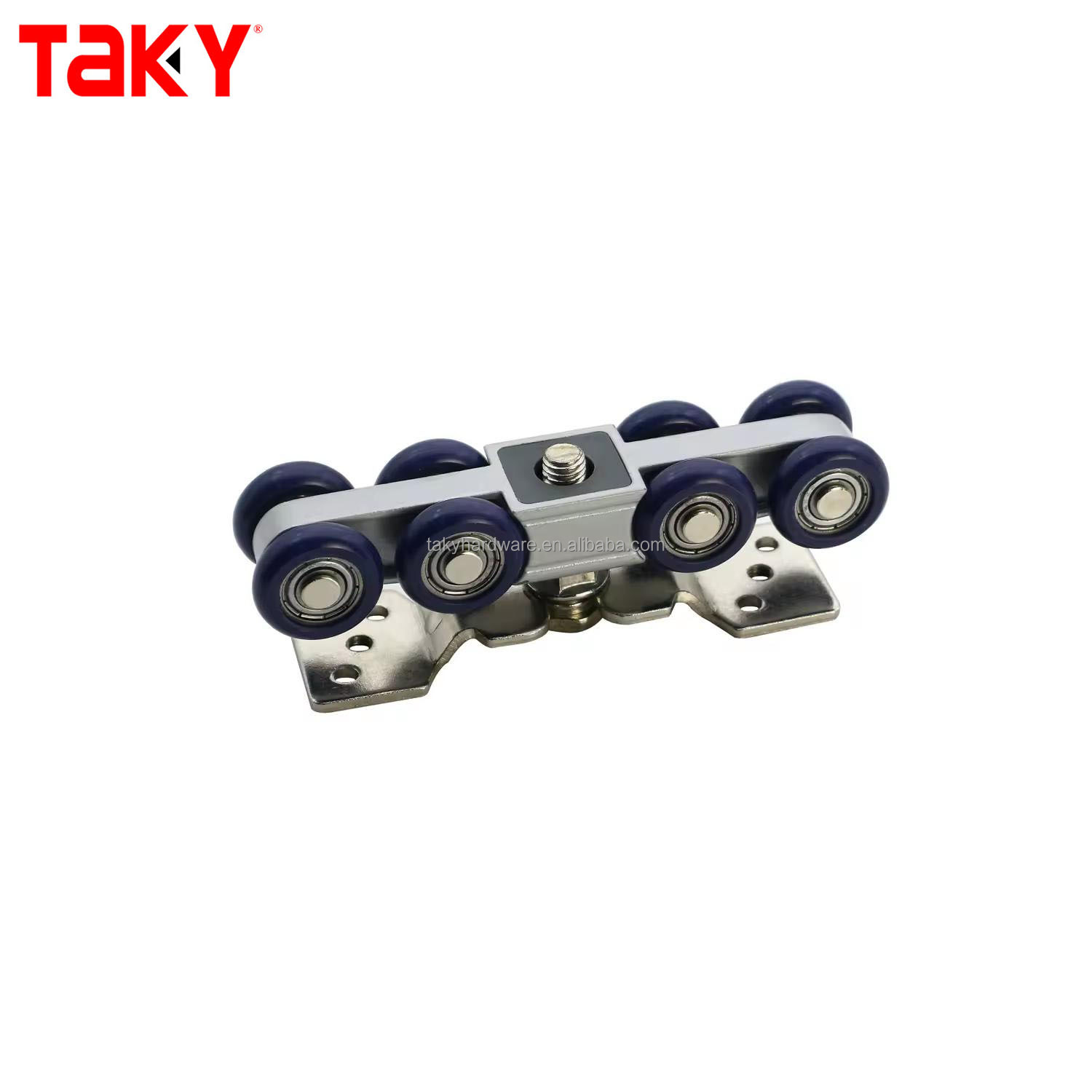Iron Nylon Furniture Wardrobe Door Hanging Track Double Single Soft Closing 8 Wheel Sliding Door Pulley Damper Rollers