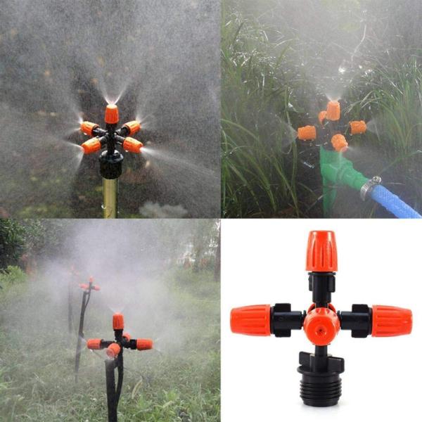 Orange Five Outlet Adjustable Atomizing Sprinkler With 1/2'' Thread Connector