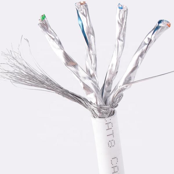 High Speed 22AWG 4pair Solid Bare Copper CCA CAT8 LAN Cable , Cat8 Ethernet Cord