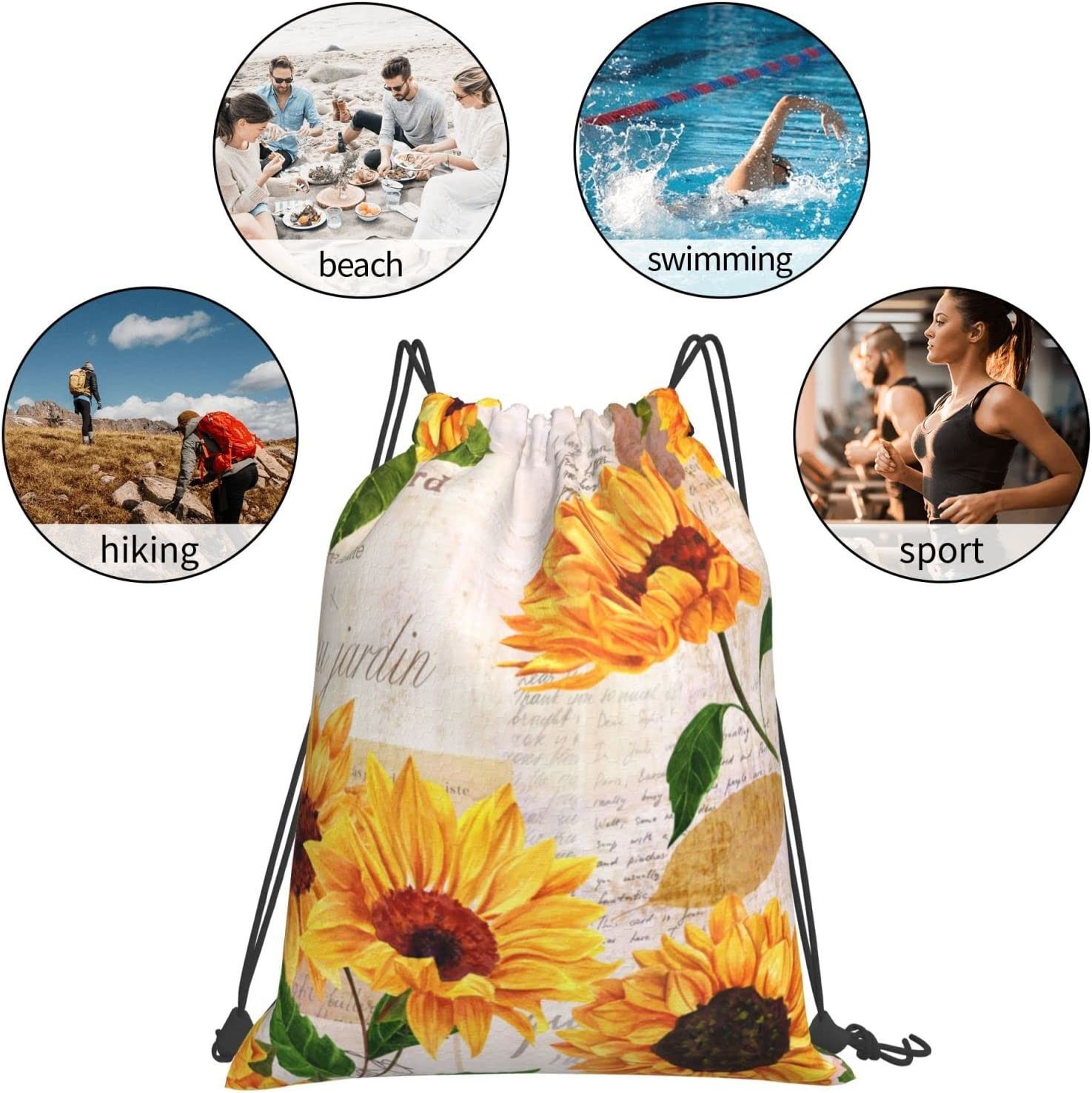 Lightweight Durale Smooth Waterproof Drawstring Backpack For Men Women Kids
