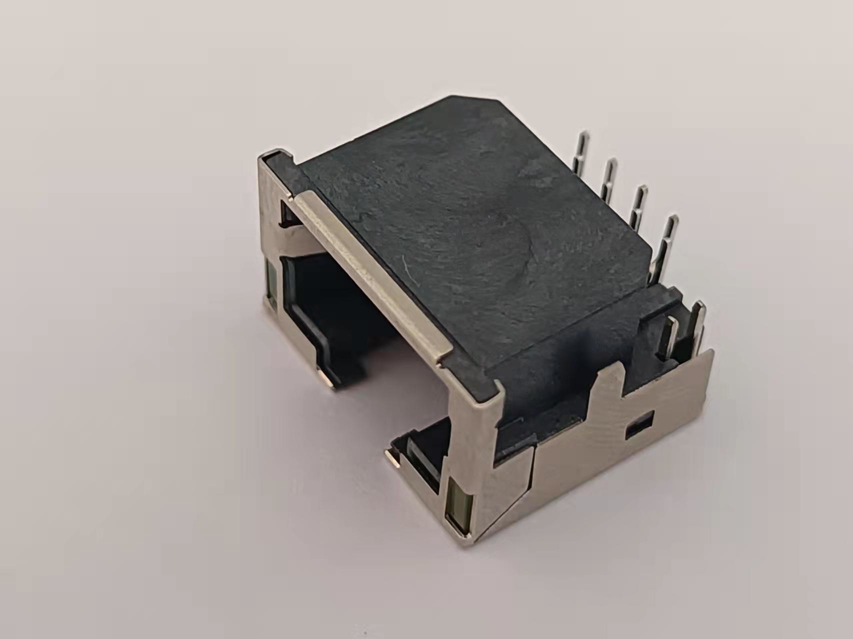 Right Angle RJ45 Jack Connector Overhangs PCB For DSL / ADSL /XDSL