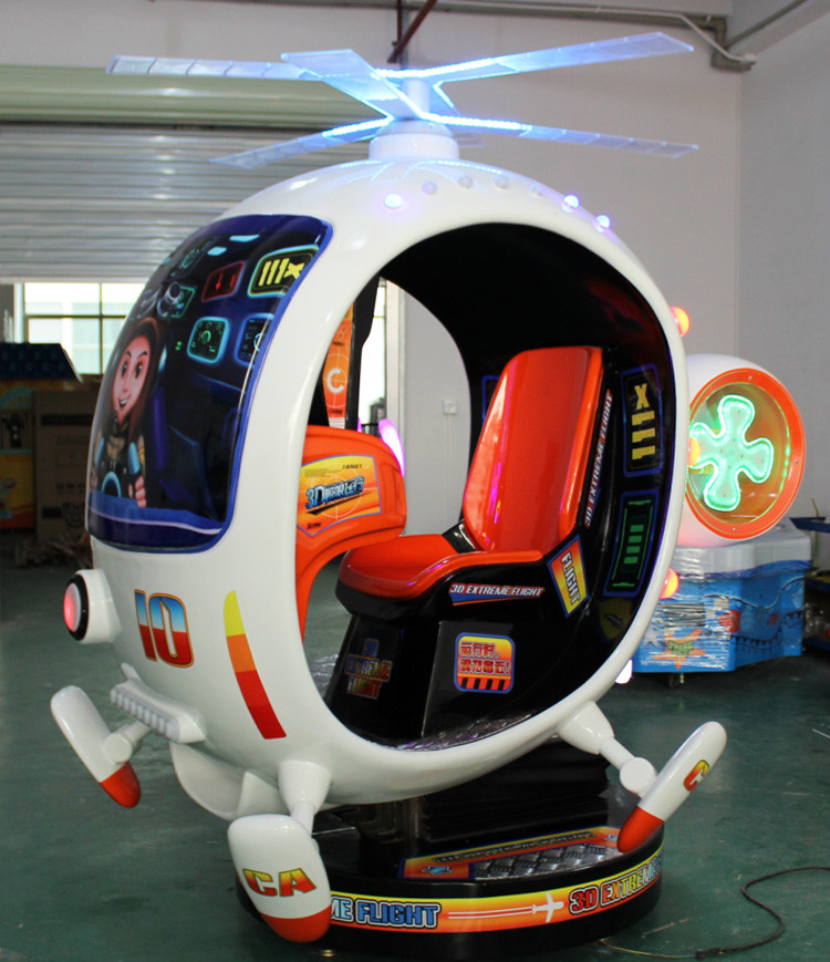 3D Large Helicopter Kiddie Ride Machines Electric Video Game 150W