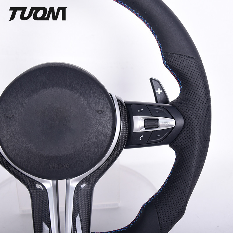 Perforated Smooth Leather Carbon Fiber Steering Wheel For BMW