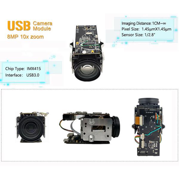 8MP Sony IMX415 Auto Focus HDR IP 10X Zoom Camera Module USB3.0