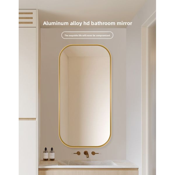Modern Rectangular Aluminum Alloy Wall-Mounted Bathroom Frame IP44 Rated Wet Environments Touch Switch Washbasin Hotels Villa