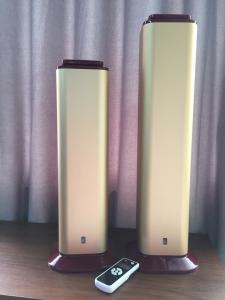 Quality 6.4kg 195* 195*530mm Automatic Hotel Scent Diffuser , 12w Gold Color 1500CBM Electric Scent Machine Remote Control for sale