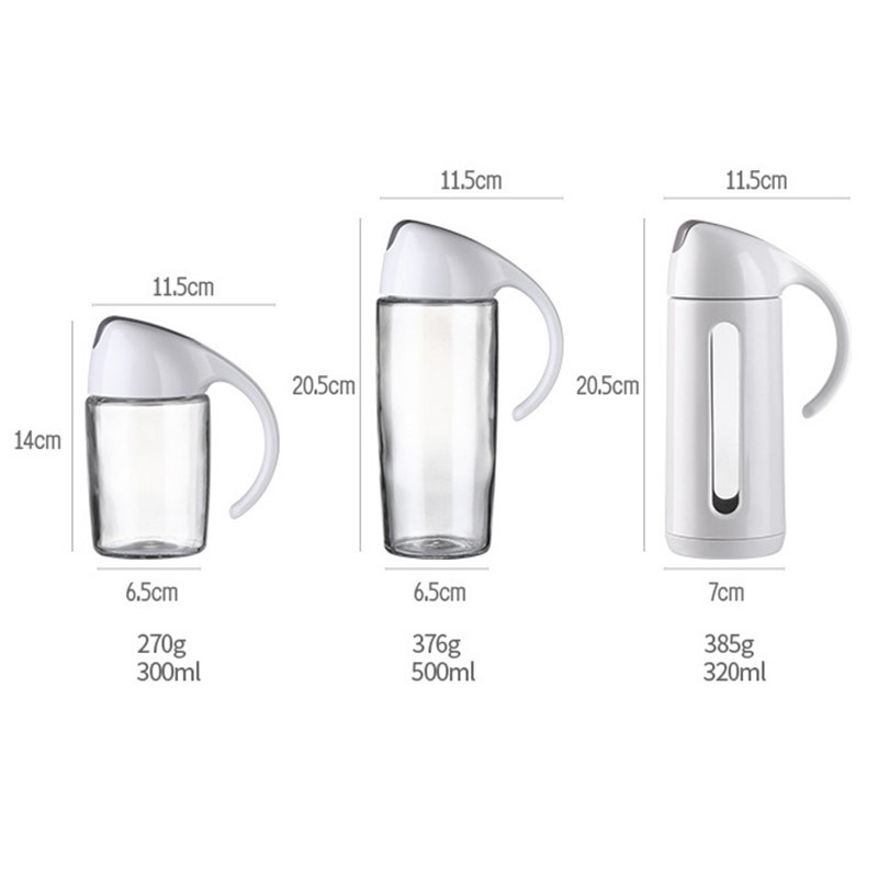 H20.5cm Acrylic Housing 500ml Glass Olive Oil Bottle