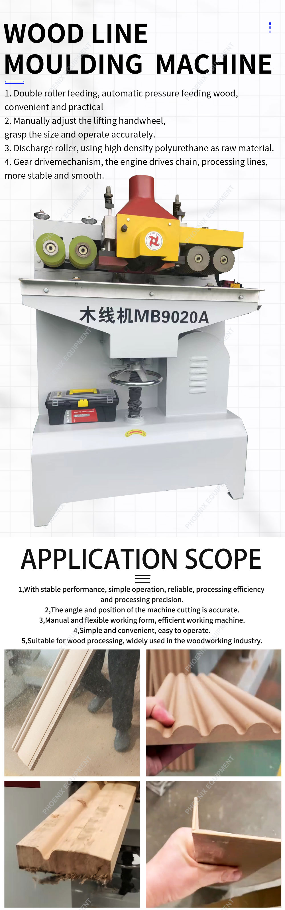 Wood Line Machine for Production of Decorative Wooden Lines in Furniture Industry