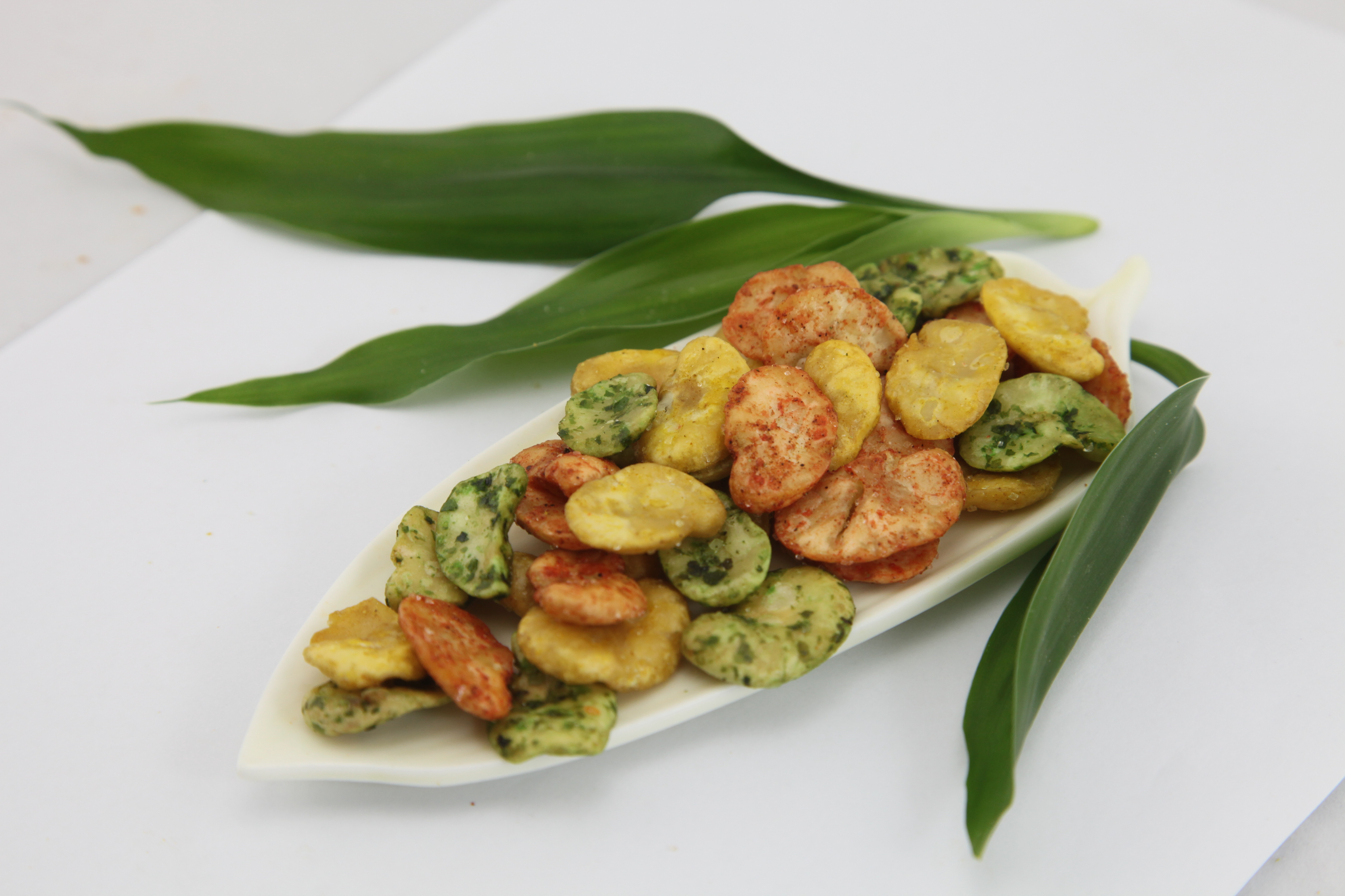 Wasabi Coated Broad Bean Chips Frying Snacks With Kosher Halal