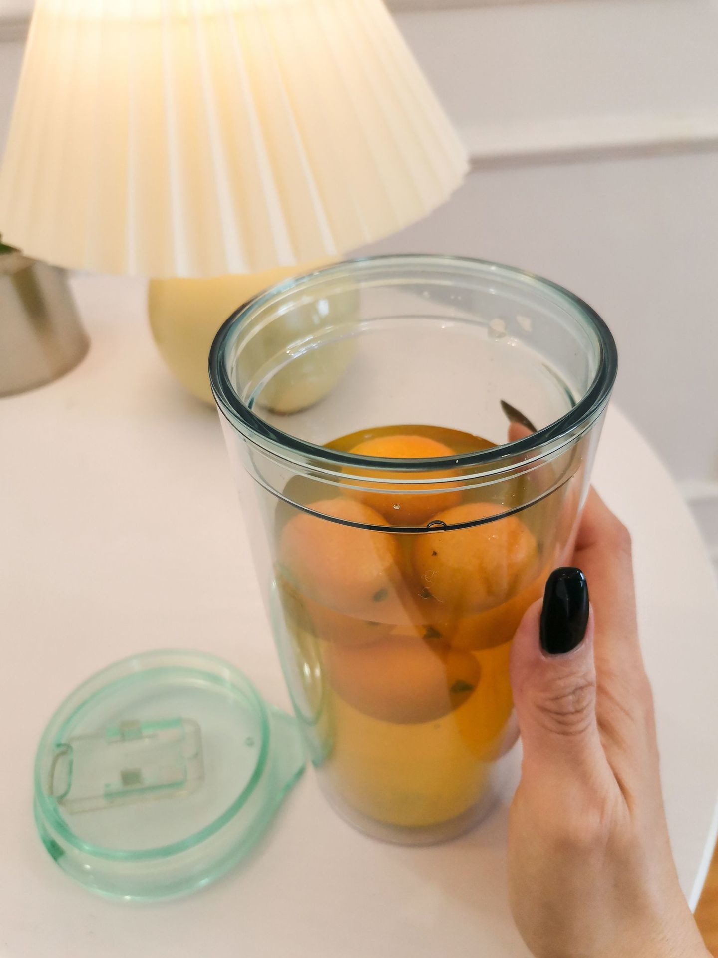 Renewable Push Plate Cup RPS Fresh And Light Lemonade Double-layer Fruit Tea Cup 530ML GRS Certified