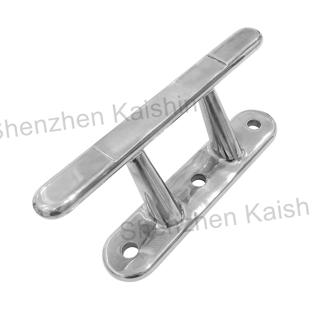 Stainless Steel Boat Silver Color Ship Mooring Cleats Galvanized Casting Iron Mooring Cleat Boat Single Cross Bollard