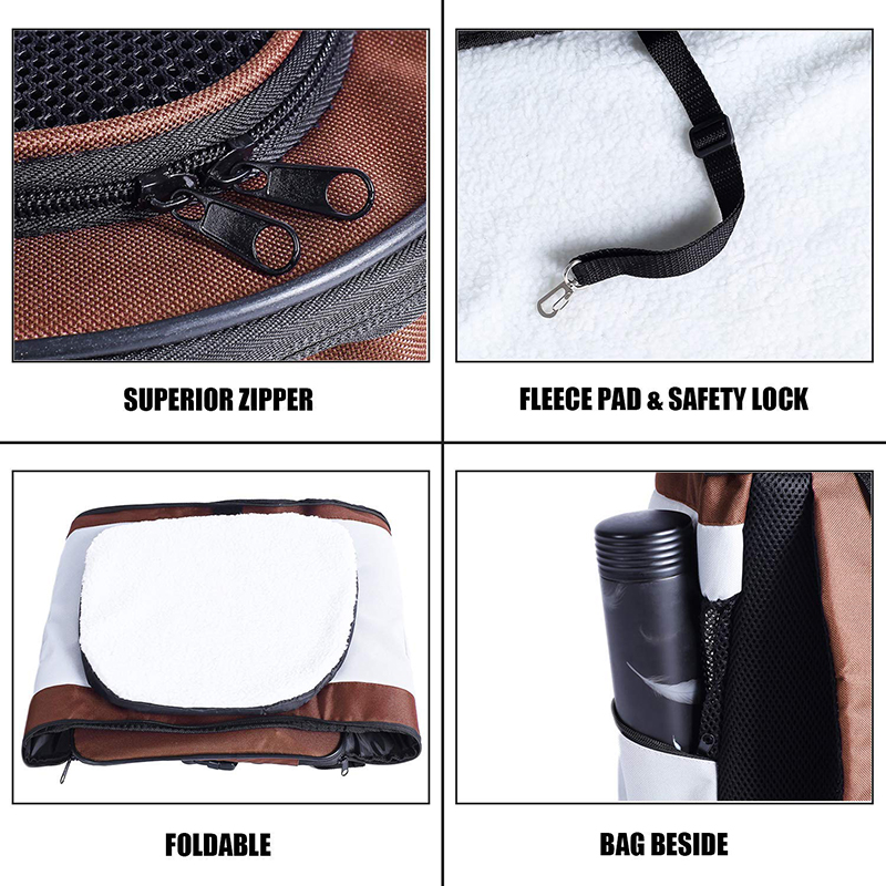 Collapsible Pet Carrier Bag , Zipper Closure Puppy Carrier Backpack