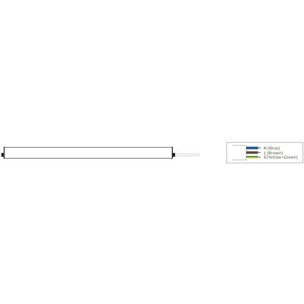 5ft/60W D5 LED Moisture-proof Light with DIP Switchable Power/3CCT 160LPW Efficiency