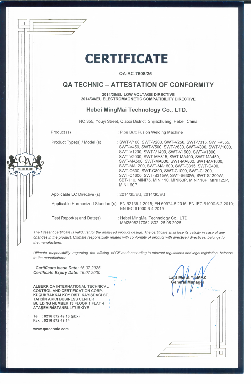 Hebei Mingmai Technology Co.,Ltd Certifications