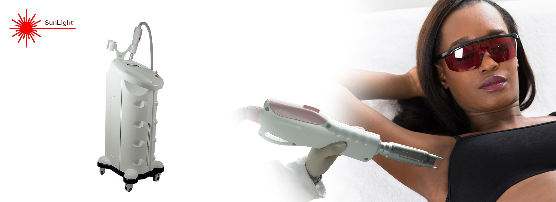 Skin Lightening Nd Yag Laser Hair Removal Machine Two Tips Long Pulsed 1064nm