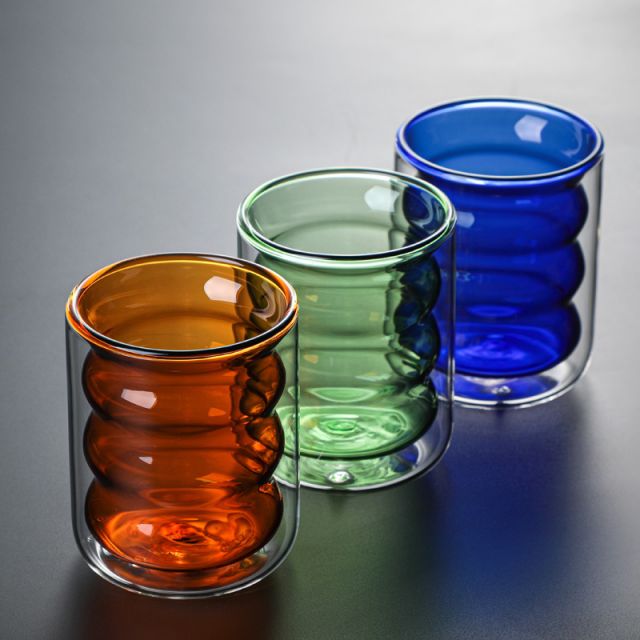6oz Hot Selling High Borosilicate Handle Heat Resistant Double Wall Clear Coffee Glass