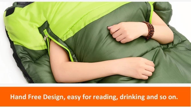 Wearable Hand Free 220*75cm Polyester Sleeping Bag