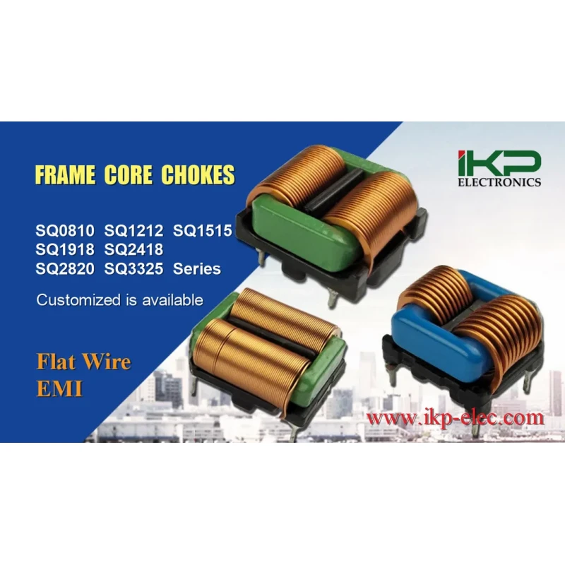 Square Ferrite Core Common Mode Choke Coil Filter Inductors with Flat Copper Wire