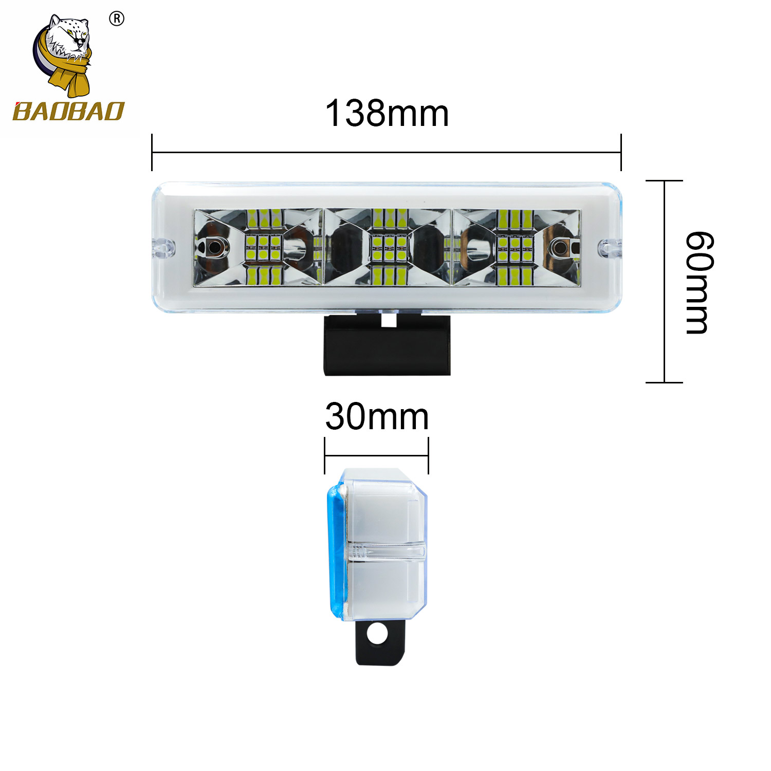 9 LED White Color High Bright Metal Universal Auto LED Work Light Bar