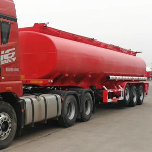 Quality Carbon Steel 33000 Liters Crude Palm Oil Fuel Tanker Trailer for sale