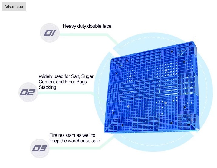 Eco Friendly HDPE Plastic Pallets / Stackable Plastic Pallets With Reinforced Rims