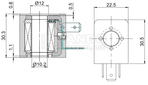 ASCO Type CNOMO Size 30 Pneumatic Solenoid Valve Armature Plunger Tube 1