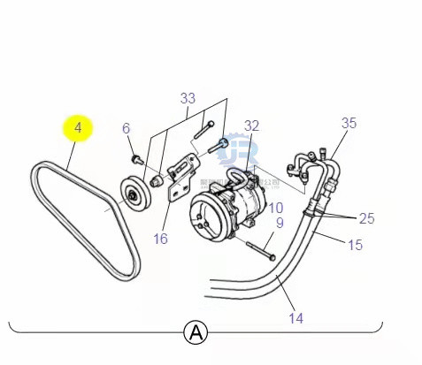 Kobelco Sk75-8 Excavator Wear Parts YN20M01494D7 V Belt Set