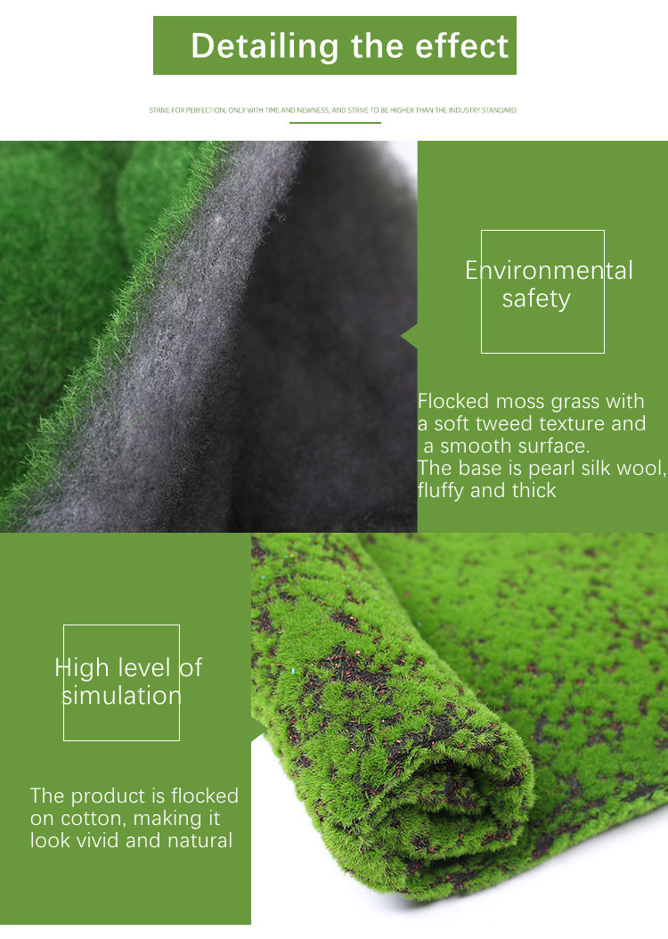 Simulation Moss Flocked Turf Plant Wall Greenery Artificial Decoration Fake Moss