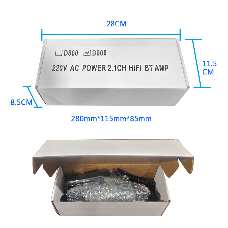 High-Power D900 2x50W+100W Home Amplifier with Imported IC Bluetooth Board 2.1 Channel High and Low Tone Subwoofer