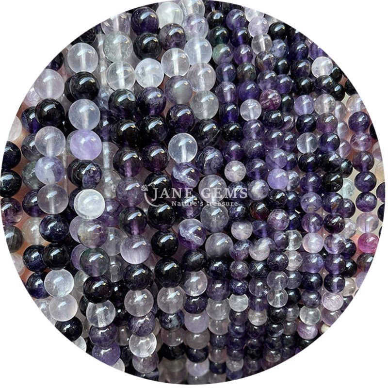 Wholesale Natural 2A Plum Blossom Tourmaline Round Loose Beads Moonstone Flourite Sunstone Beads Spacers for Jewelry