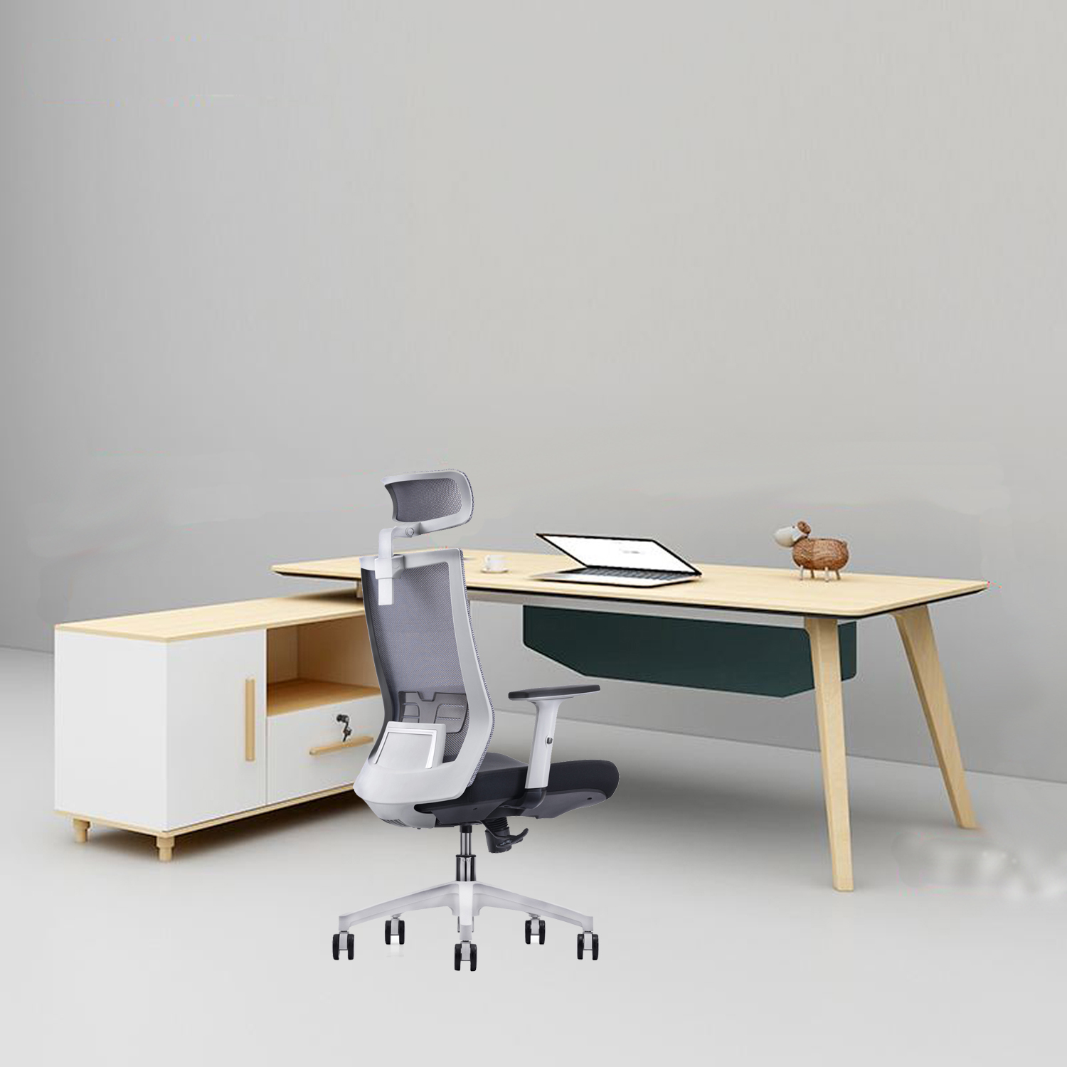 M890A Gray Adjustable Mesh Office Executive Chair 2D Armrest Ergonomic Luxury Office Chair