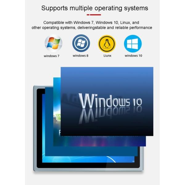 21.5 Inch Industrial Capacitive Touch Screen Panel Pc Waterproof PC OS 10 Ip65 Mount Embedded Industry Monitor